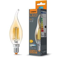 VIDEX LED žiarovka E14 C35 6W = 52W 680lm 2200K Teplá biela 360°