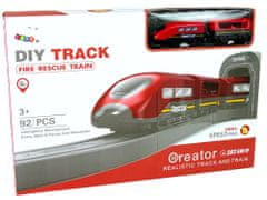 Lean-toys Červená vlaková súprava mestského hasičského zboru 203 km/h