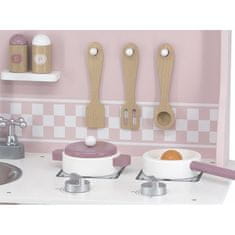 Viga Toys PolarB Drevená kuchynská linka s príslušenstvom Silver - Pink
