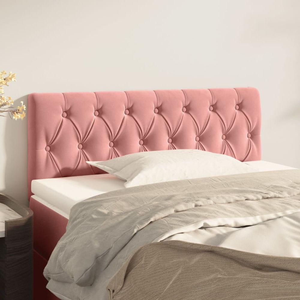 Vidaxl Čelo postele ružové 100x7x78/88 cm zamat
