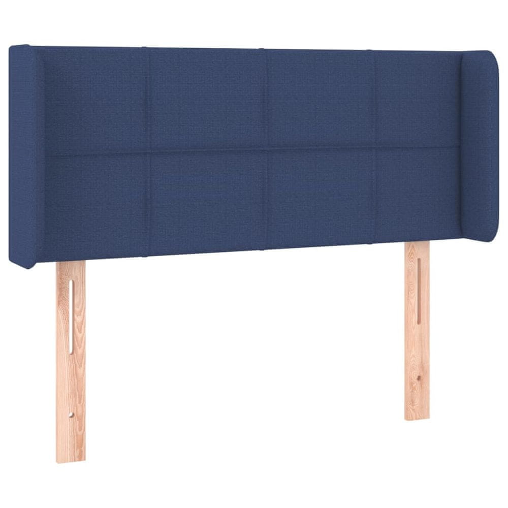 Vidaxl Čelo postele so záhybmi modrý 103x16x78/88 cm látka
