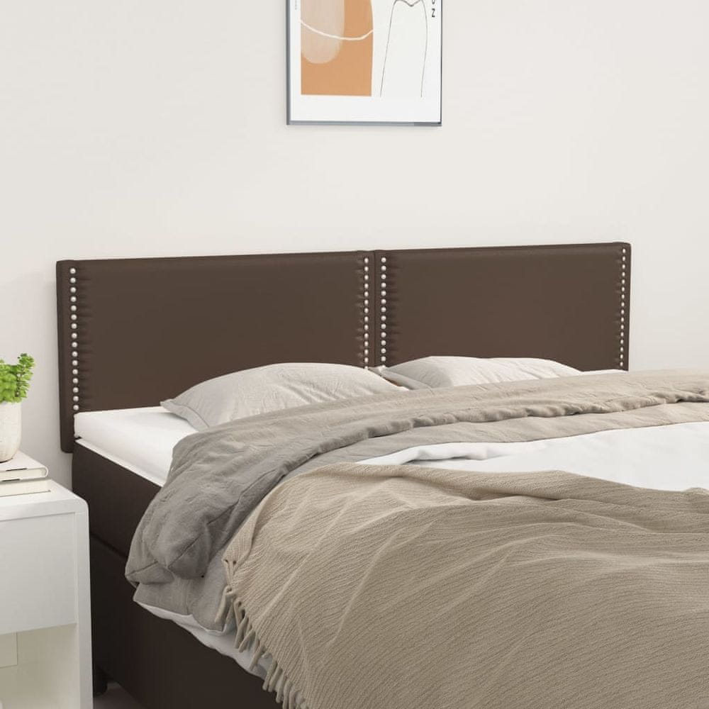Vidaxl Čelá postele 2 ks hnedé 72x5x78/88 cm umelá koža
