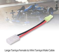 YUNIQUE GREEN-CLEAN 1 kusový kábel 16AWG cm 13 Adaptér na prevodník zástrčiek Tamiya Large Female to Mini Tamiya Male Nabíjací kábel