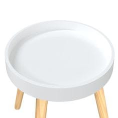 Vidaxl Bočný stolík biely 38x38x40 cm spracované drevo a borovica