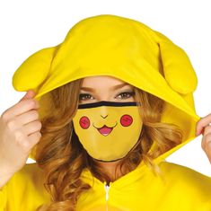 Northix Opakovane použiteľná ochranná maska, 3 vrstvy – žltá s ústami 