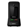 MB610 Senior Flip, mobilný véčkový telefón pre seniorov, SOS tlačidlo, 2 obrazovky, nabíjací stojan, čierny