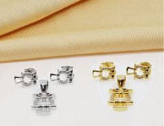 Brilio Silver Hravý strieborný set šperkov so zirkónmi Sova SET224W (prívesok, náušnice)