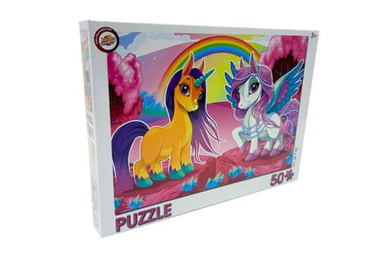 Unicon Dievčenské puzzle 50 dielikov - Jednorožci