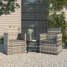Vidaxl 3-dielna záhradná sedacia súprava s podložkami polyratan sivá
