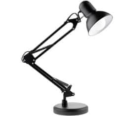 LUMILED Stolová lampa E27 TOBI čierna + stolový držiak