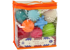 Lean-toys Sada senzorických loptičiek pre bábätká 10 kusov Tvary Farby