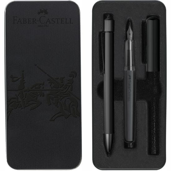 Faber-Castell Súprava Hexo plniace pero M+guľôčkové pero, čierna