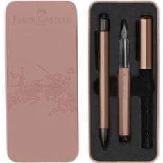 Faber-Castell Súprava Hexo plniace pero M+ guľôčkové pero, bronzová