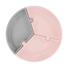 Minikoioi Tanier Puzzle silikónový s prísavkou - Pinky Pink / Powder Grey