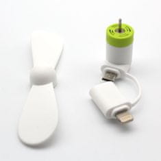 Northix Micro USB / Lightning ventilátor - biely