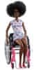 Barbie Modelka na invalidnom vozíku v overale so srdiečkami - 194 HJT14