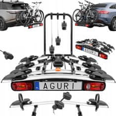 Aguri AGURI Active Bike 4 Silver Nosič bicyklov na ťažné zariadenie 4 bicykle