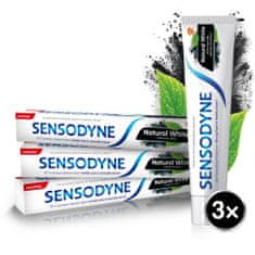 Sensodyne Natural White zubná pasta s aktívnym uhlím 3x75 ml