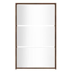 Vidaxl Botník so zrkadlom 3-poschodový hnedý dub 63x17x102,5 cm