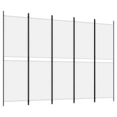 Vidaxl 5-panelový paraván biely 250x180 cm látka