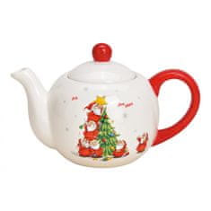 G. Wurm Vianočný čajník s Mikulášmi a stromčekom bielo - červený 500ml