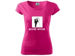 KupMa Ružové svadobné tričko Game Over - XL
