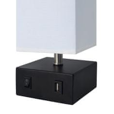 Teamson Versanora - Nočná lampa Colette s USB portom a bielym tienidlom