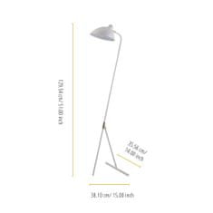 Teamson Versanora - Stojacie lampy Delicata Monopod - biela/zlatá