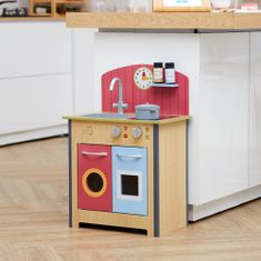 Teamson Teamson Kids - Kuchyňa na hranie Little Chef Porto Classic - drevo/červená