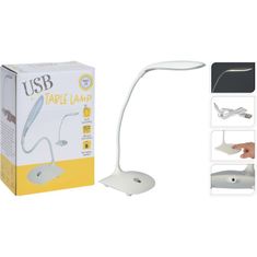 EXCELLENT Stolná lampa USB LED biela