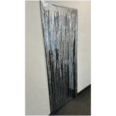 Metalický záves dverí, 200 x 100 cm, strieborný