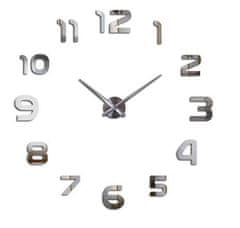 KIK KX7844 Nástenné hodiny veľké 80-120 cm strieborné 12 číslic