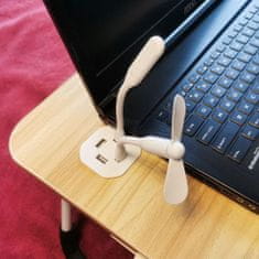 KIK Skladací stolík na notebook do postele, USB stojan drevo KX5185