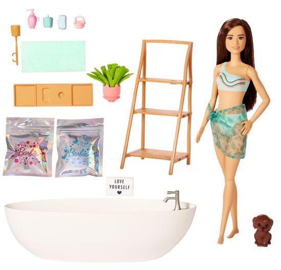 Mattel Barbie Bábika a kúpeľ s mydlovými konfetami Brunetka HKT93