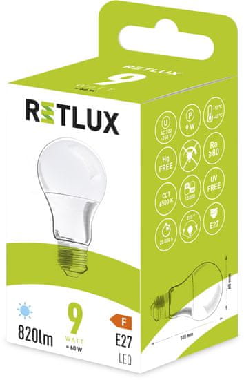 Retlux RLL 405 A60 E27 žiarovka 9 W DL
