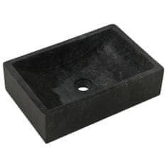 Petromila vidaXL Kúpeľňová skrinka čierne mramorové umývadlá tíkový masív