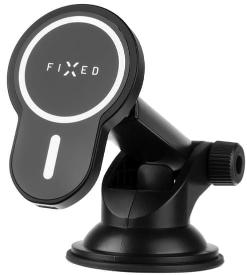 FIXED Držiak s bezdrôtovým nabíjaním MagClick XL s podporou uchytenia MagSafe, na sklo alebo palubnú dosku, 15W FIXMCLI-XL-BK, čierny