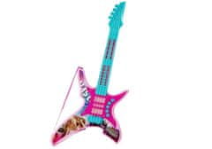 Lean-toys Elektrická gitara so svetlami a zvukmi ružová 62 cm
