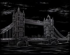 Artlover Škrabací obrázok strieborný Tower Bridge 20x25cm