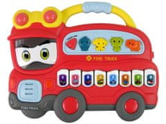 Lean-toys Interaktívny klavír Zvuk hasičského zboru Zvuk zvierat Zvuky vozidiel Melódie Červená