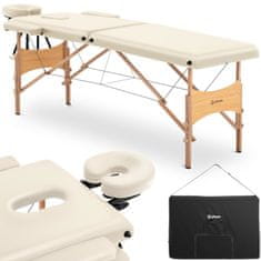 shumee Prenosný skladací masážny stôl Toulouse Beige do 227 kg béžový