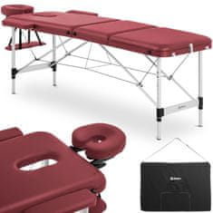 shumee Prenosný rozkladací masážny stolík na posteľ Bordeaux Red do 180 kg červený
