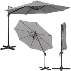 shumee Záhradný dáždnik na bočnom ramene sklopný okrúhly pr. 300 cm tmavo šedá