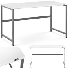 shumee Priemyselný počítačový stôl na kovovom ráme 120 x 60 cm bielo-šedá