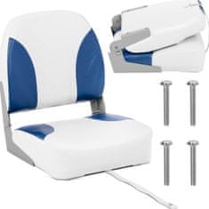 shumee Sklopná sedačka pre motorové člny, 38 x 42 x 51 cm, biela a modrá