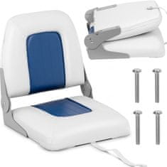 shumee Skladacia sedačka pre motorové člny, 38 x 42 x 46 cm, biela a modrá