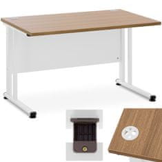 shumee Počítačový stôl na kovovom ráme 120 x 73 cm hnedo-biely