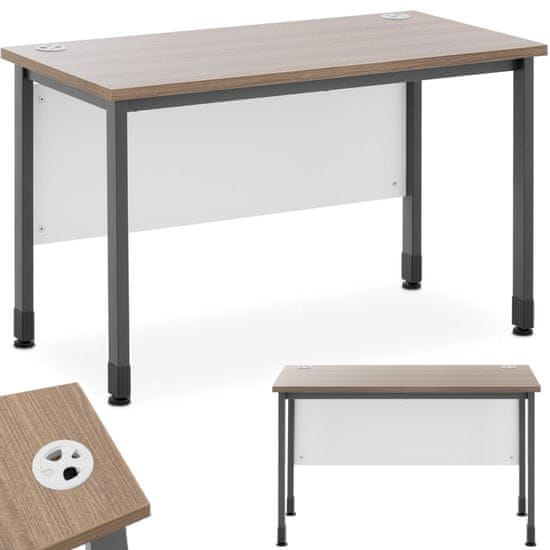 shumee Rustikálny industriálny podkrovný počítačový stôl do domácej kancelárie 120x60 cm hnedá a šedá