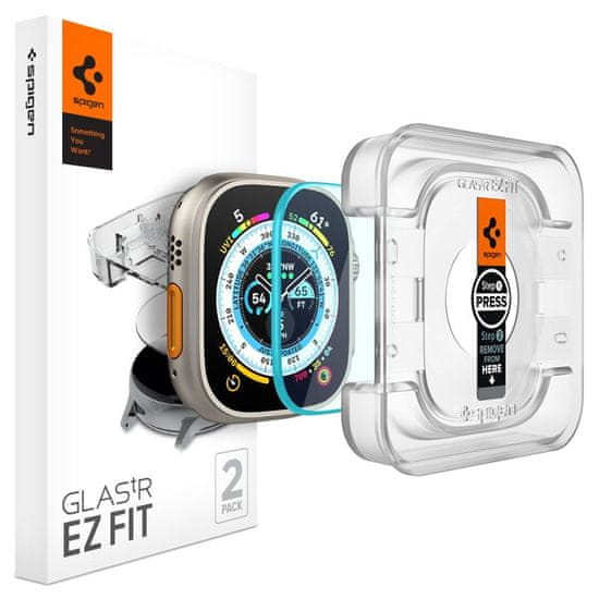 Spigen Ochranné Tvrdené Sklo Glas.Tr ”Ez Fit” 2-Pack Apple Watch Ultra 1 / 2 (49 Mm) Clear