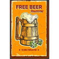 Retro Cedule Ceduľa Beer - Free beer